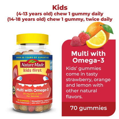Nature Made Adult & Kids Multivitamin Gummies Combo Pack, Multis with Vitamin C, Vitamin D3, B Vitamins, Zinc, Omega 3 Fish Oil & More Nature Made