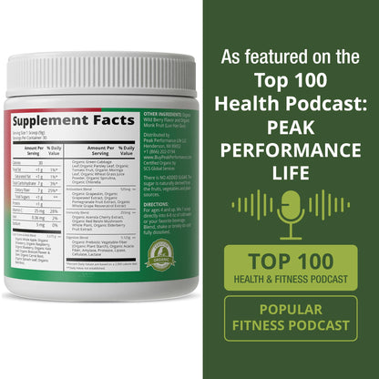 Kids Greens and Reds Superfood Powder. Best Tasting Organic Vegan Super Food Juice with 25+ Real Fruits and Vegetables. Gluten Free Real Food Vitamins. Green and Red Superfoods Supplement for Children Peak PerformanceBuy Supplements Australia