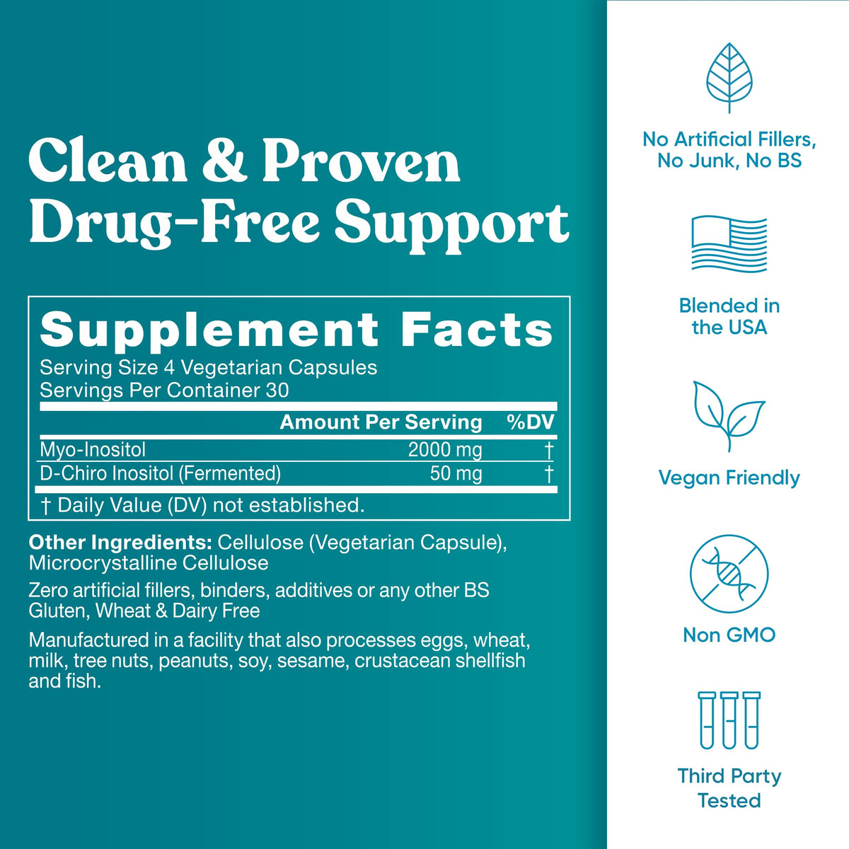 Regulate Cycle Support – Hormone Balance for Women at Optimal 40:1 Myo-Inositol 2000 mg & D-Chiro Inositol 50 mg – Supplement for Period Consistency, Menstrual & Ovulation Support – 120 Vegan Capsules Eu NaturalBuy Supplements Australia