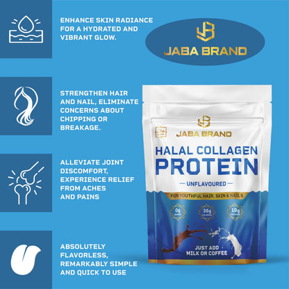 JABA BRAND - Halal Bovine Collagen Protein Powder for Hair, Nails, Joints and Skin JABA BRANDBuy Supplements Australia