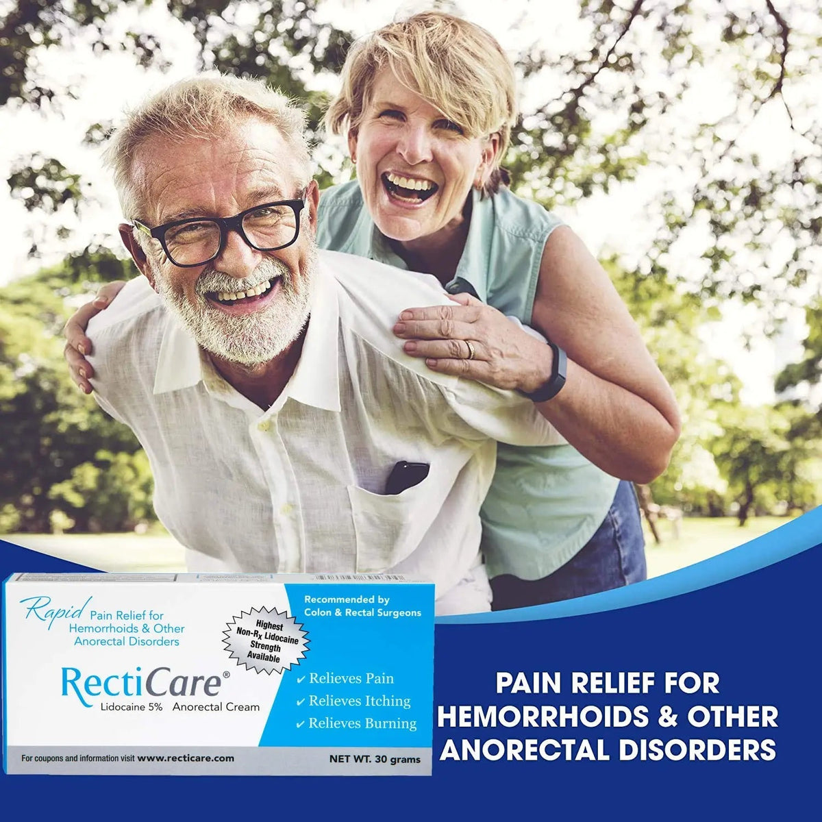 Recticare Anorectal Lidocaine 5% Cream: Topical Numbing Cream for Treatment of Hemorrhoids & Other Anorectal Disorders - 30g Tube RecticareBuy Supplements Australia
