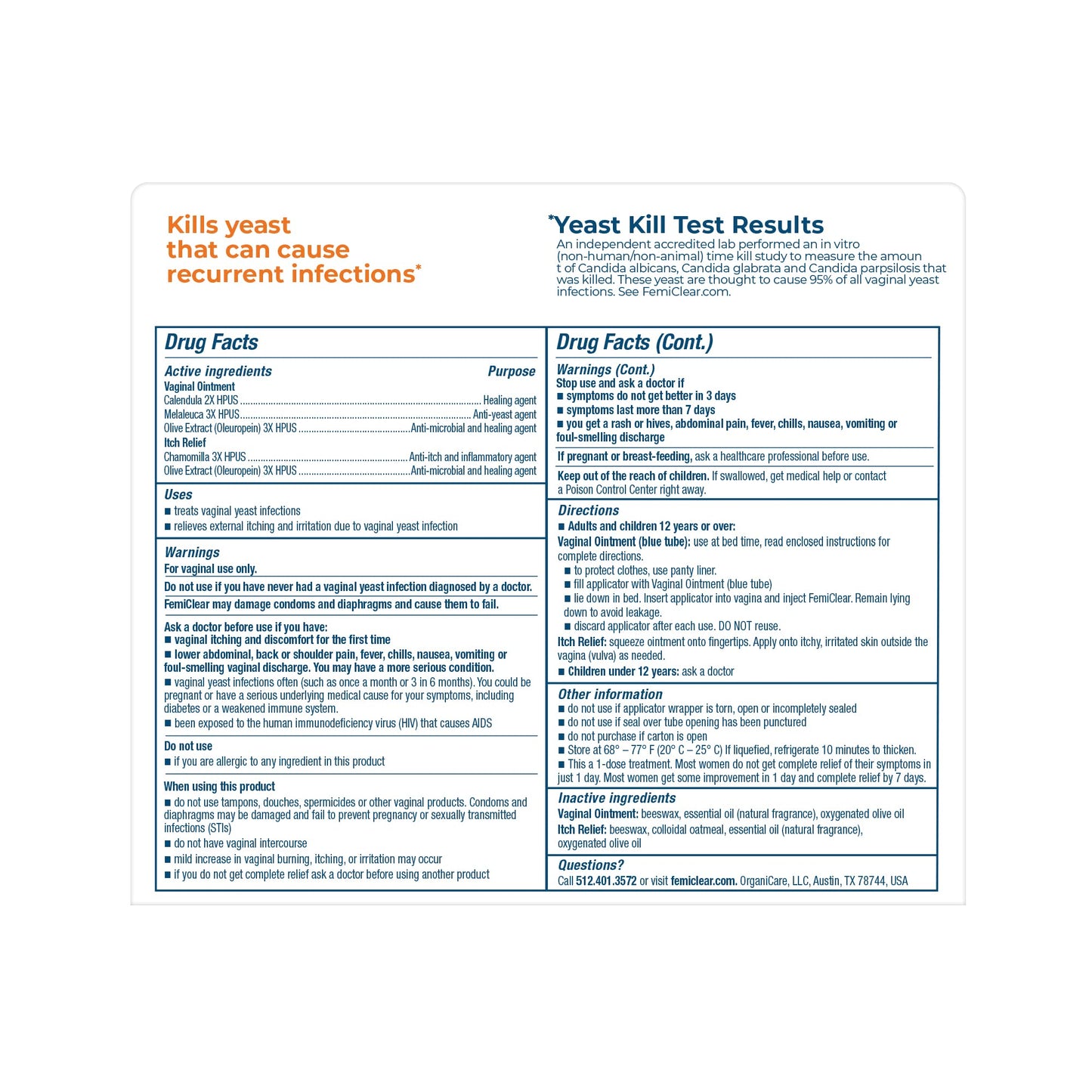 FemiClear 1-Day Dose Yeast Infection | Yeast Infection Relief | Homeopathic Solution FemiClearBuy Supplements Australia