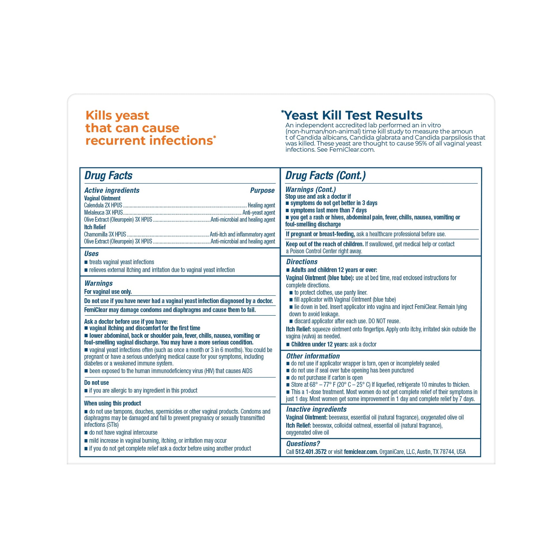 FemiClear 1-Day Dose Yeast Infection | Yeast Infection Relief | Homeopathic Solution FemiClearBuy Supplements Australia