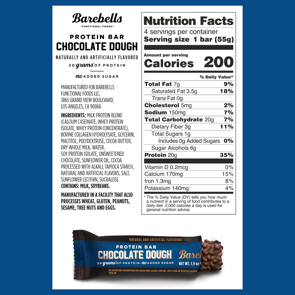 BAREBELLS Protein Bars Variety Value Pack - 16 Count, 1.9oz Bars - Protein Snacks BAREBELLSBuy Supplements Australia