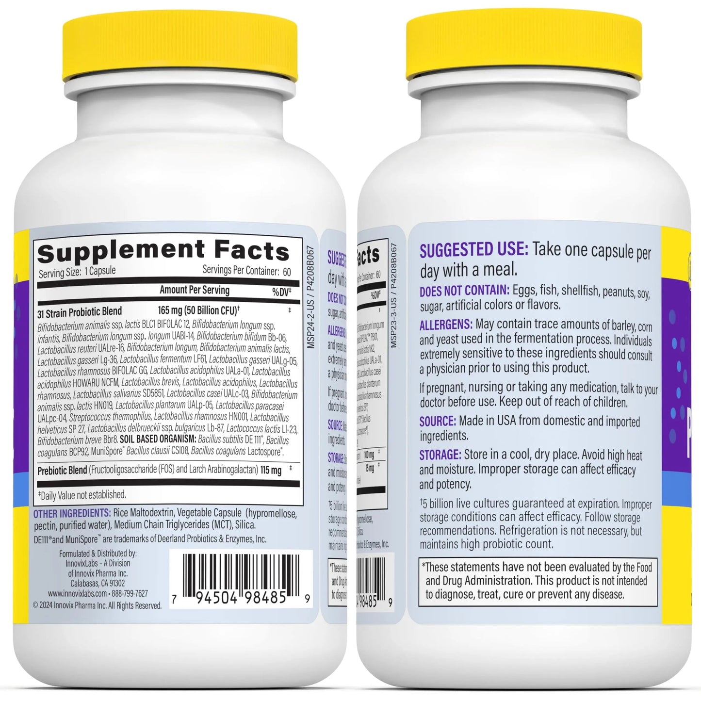 InnovixLabs Multi Strain Probiotics for Women & Men - Probiotic Supplement - 50 Billion CFU - Gut Health, Immune Support, Digestion, Lactobacillus Acidophilus, Prebiotics and Probiotics, 60 Capsules InnovixLabsBuy Supplements Australia