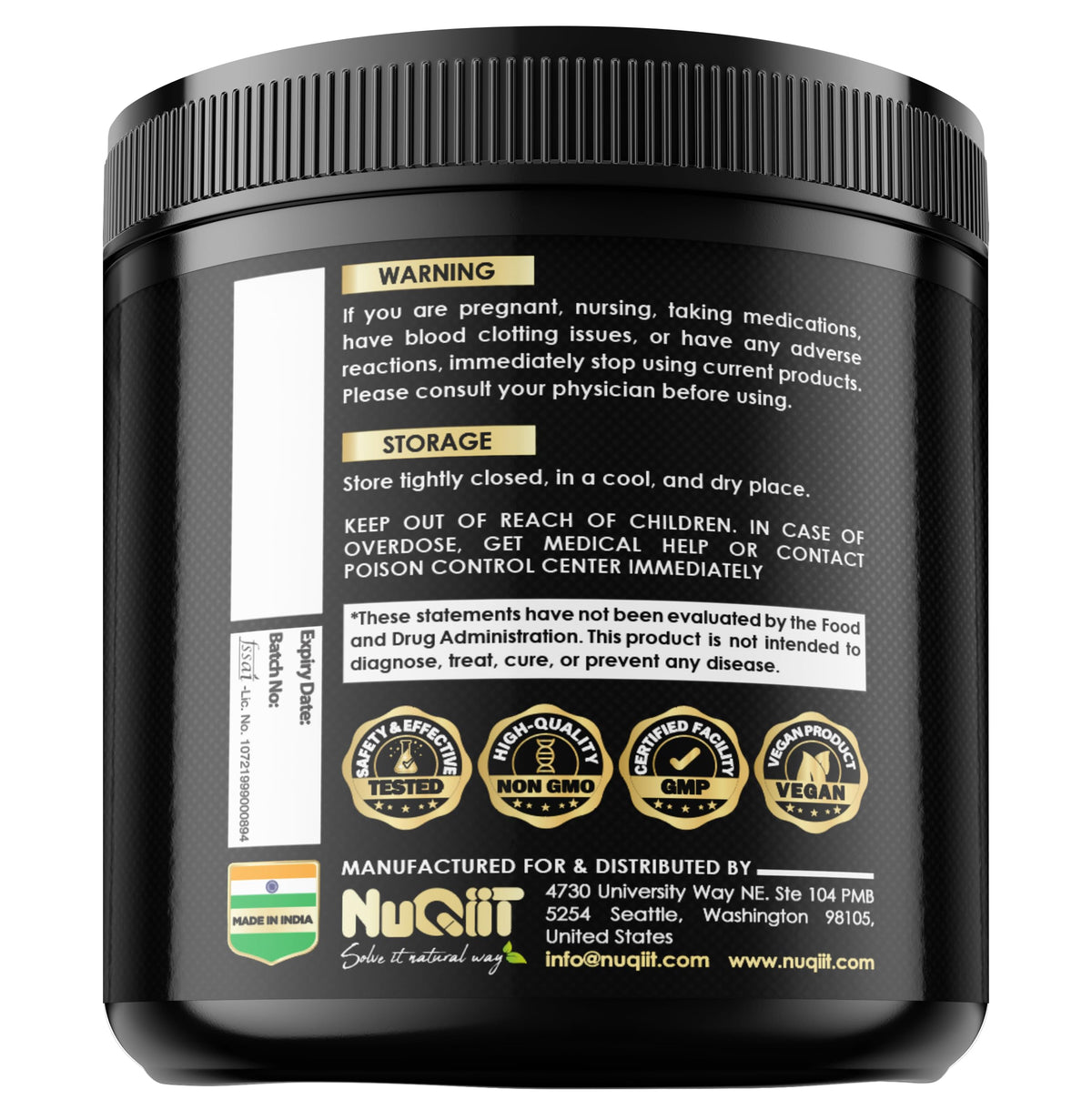 8in1 Cortisol Shield - Ashwagandha and Magnesium, Rhodiola Rosea, Lions Mane, Sea Moss, Turmeric, St Jonh's Wort - Mind& Mood Balance, Rest Well, Support Immume - 60 Capsules NUQIITBuy Supplements Australia