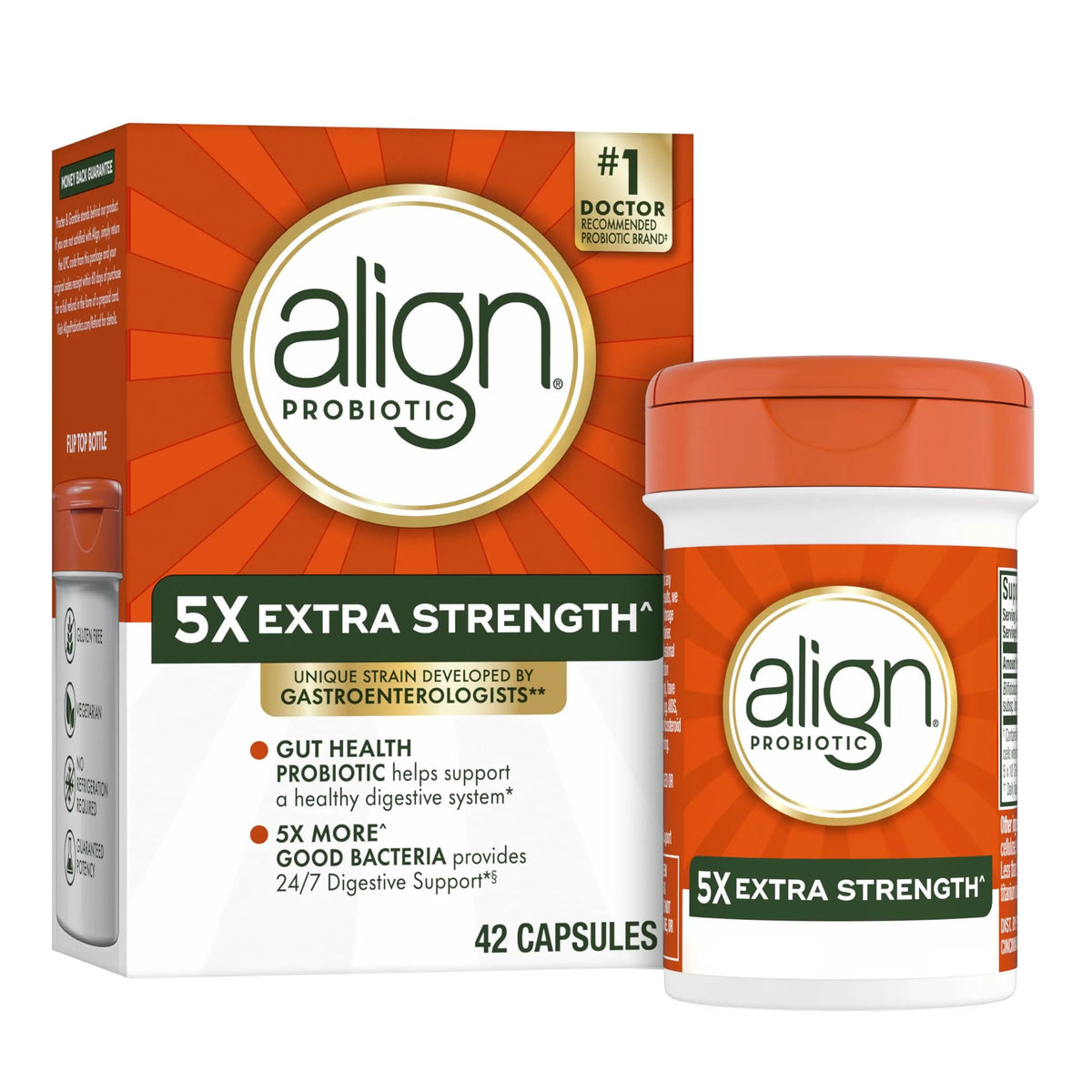 Align Probiotic, Extra Strength, Probiotics for Women and Men, Probiotics for Men, Probiotic Capsules have 5X CFUs, 42 Capsules AlignBuy Supplements Australia