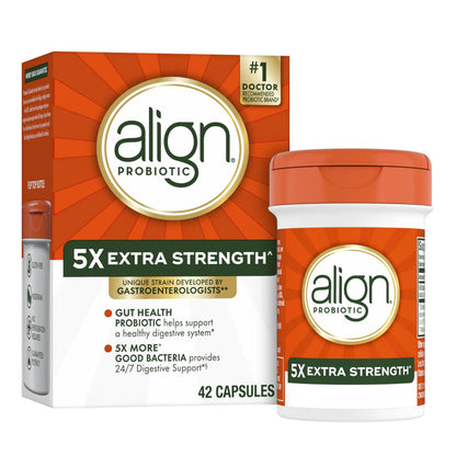 Align Probiotic, Extra Strength, Probiotics for Women and Men, Probiotics for Men, Probiotic Capsules have 5X CFUs, 42 Capsules AlignBuy Supplements Australia