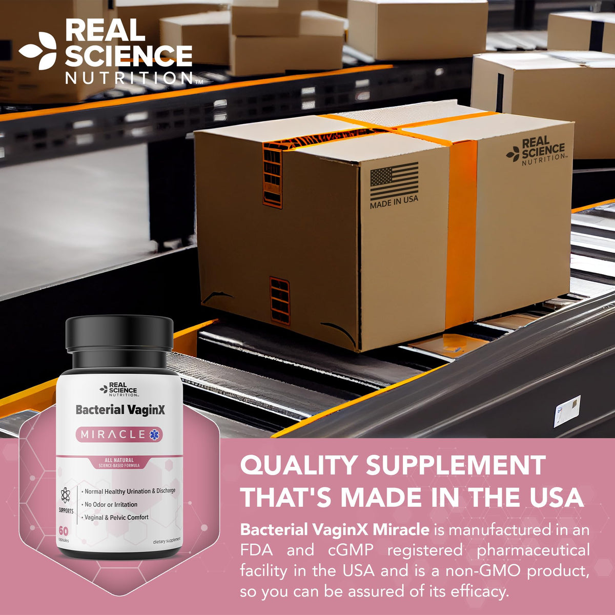 Real Science Nutrition Offers Bacterial VaginX Miracle - Nitric Oxide Enhanced Formulated Real Science NutritionBuy Supplements Australia