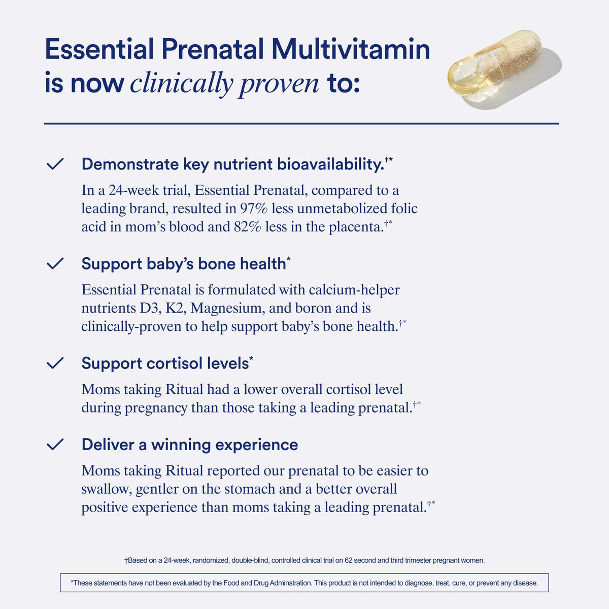 Ritual Essential for Women Prenatal Multivitamin: Folate & Choline for Neural Tube Support, Omega-3 DHA for Fetal Brain Development, Iron, Calcium-Helper D3 & K2, Non-GMO, Vegan, Citrus, 30 Days RitualBuy Supplements Australia