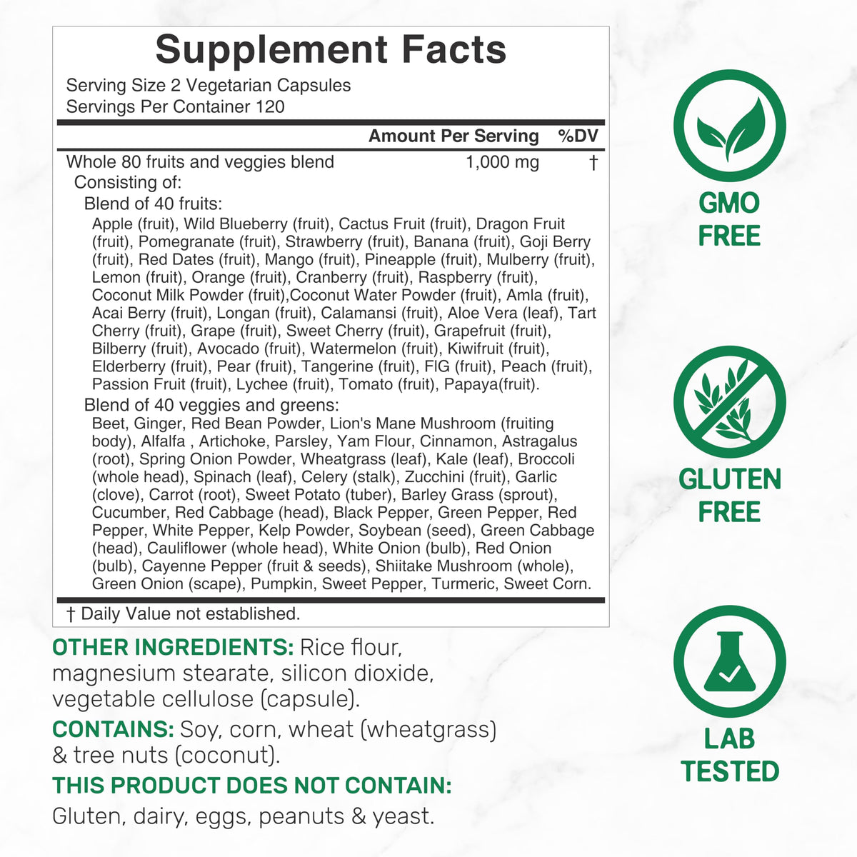Nature’s Fruits & Veggies Supplement, 240 Veggie Capsules – 80 Whole Food Superfoods for Daily Balance – 40 Fruits with 40 Vegetables and Greens – Non-GMO, Gluten Free DEAL SUPPLEMENT buy supplements Au