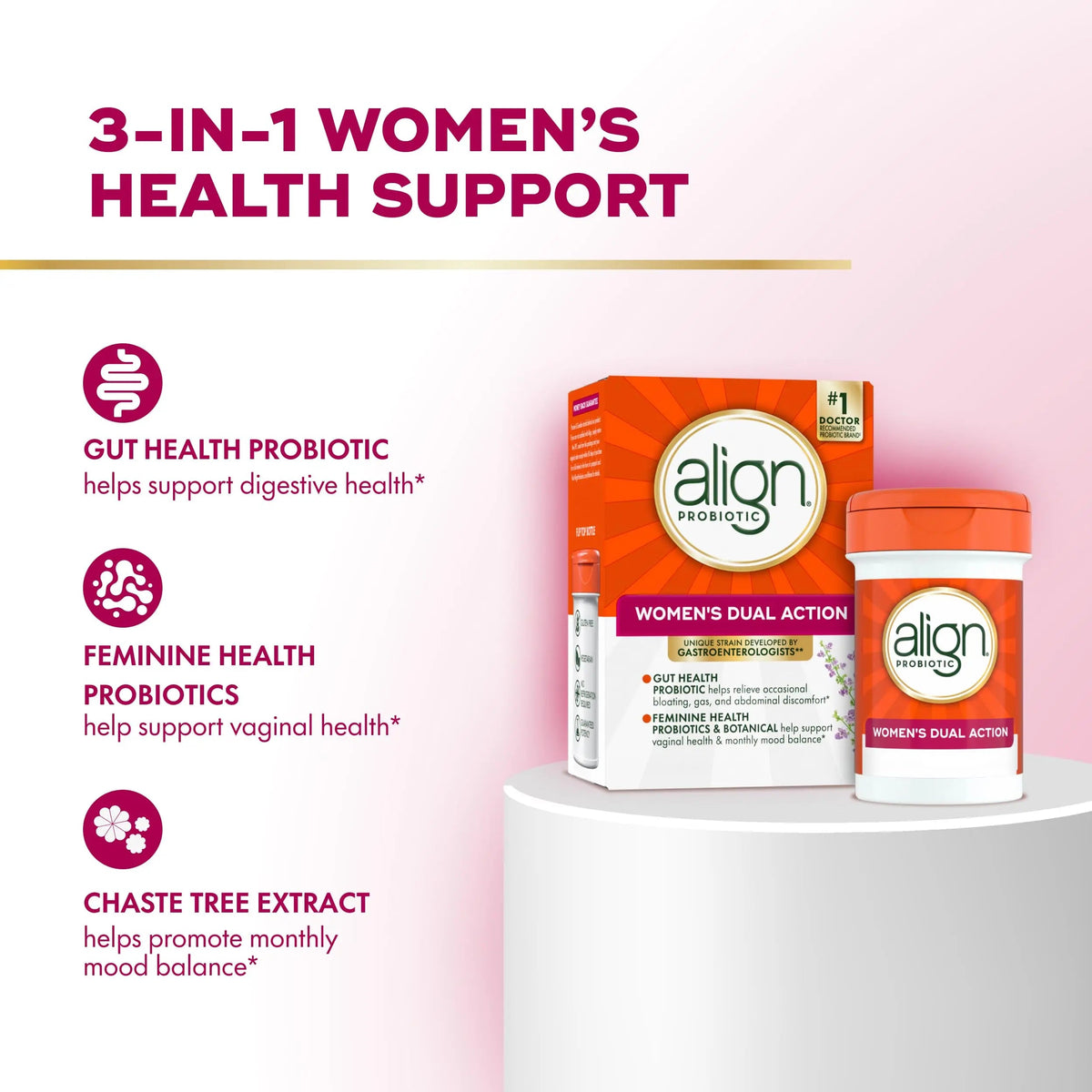 Align Probiotic, Womens Dual Action, Vaginal Probiotics for Women, Womens Probiotic for Vaginal Health Support, with Probiotics for Digestive Health, 28 Probiotic Capsules AlignBuy Supplements Australia