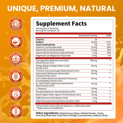 Lukaree Cortisol Supplements for Women & Men, 15 in 1 Cortisol Reducer Manager, Cortisol Calm Gummies with Ashwagandha, Magnesium, L-theanine, GABA - for Mood, Focus, Sleep - Vegan Sugar Free, 60 Ct. LukareeBuy Supplements Australia