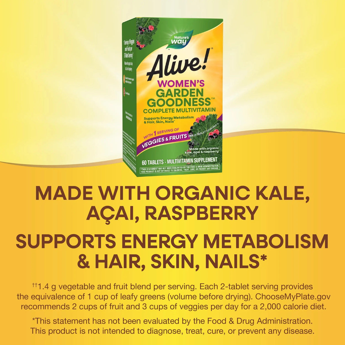 Nature's Way Alive! Garden Goodness Multivitamin for Women, High Potency B-Vitamins to Support Cellular Energy Nature's WayBuy Supplements Australia