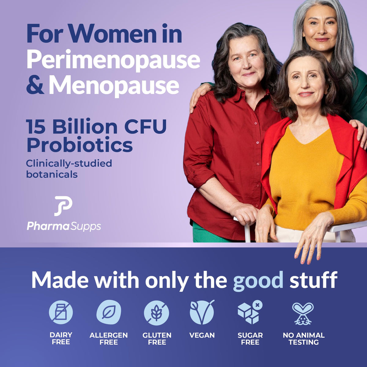 Natural Menopause Supplements for Women - Perimenopause Supplements for Hormonal Balance, Bloating & Mood Swings | Hot Flashes Menopause Relief w/Probiotics & Prebiotics, Black Cohosh & Chasteberry PharmaSuppsBuy Supplements Australia