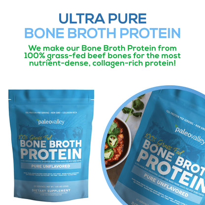Paleovalley 100% Grass Fed Beef Bone Broth Protein Powder - Rich in Collagen Peptides PaleovalleyBuy Supplements Australia