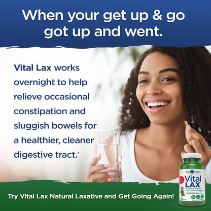 Vital Planet - Vital Lax Natural Laxative Cleanse Supplement for Occasional Constipation, with Magnesium Hydroxide, Slippery Elm, Aloe,