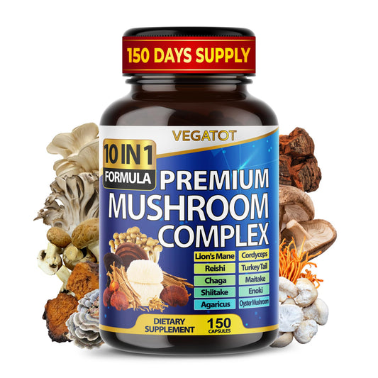 10 in 1 High Strength Mushroom Supplement - Lions Mane, Cordyceps, Reishi - Brain Supplements for Memory and Focus ** 5-Month Supply VEGATOT canada supplements