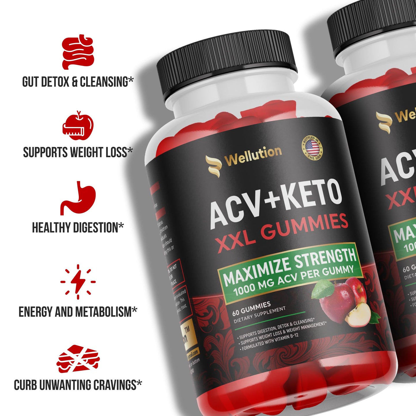 WELLUTION Apple Cider Vinegar 120 XXL Gummies - Support Digestion & Weight Management… WELLUTIONBuy Supplements Australia