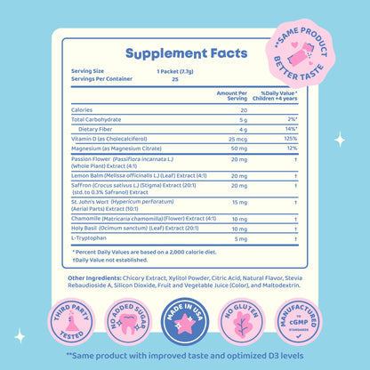JoySpring Mood Magic for Kids – Natural Mood Support Pixie Sticks Candy with Saffron Extract, Magnesium Citrate & Vitamin D3