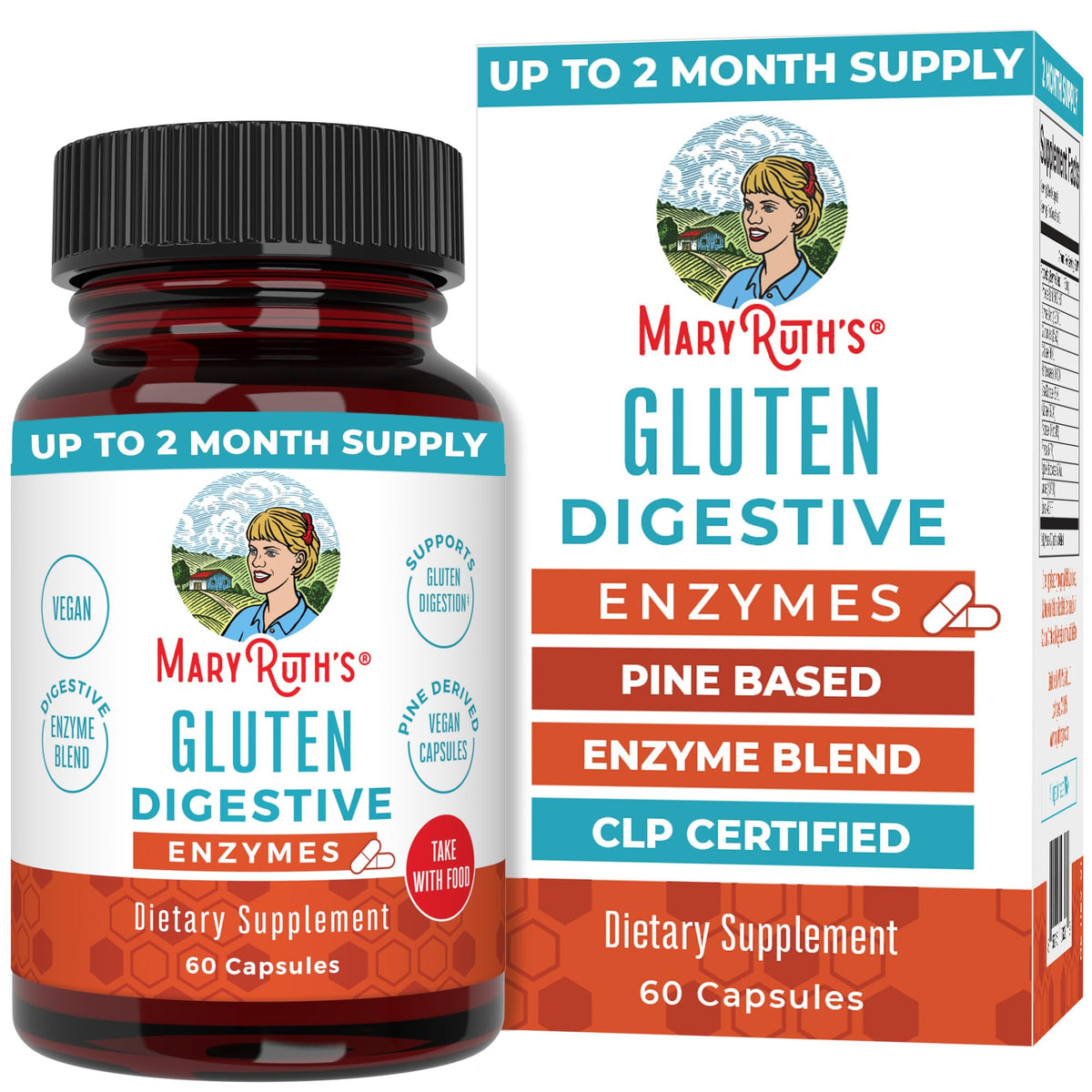 MaryRuth’s Gluten Digestive Enzymes | Up to 2 Month Supply | Proprietary Enzyme Blend | Vegan Pine-Based Capsules | Non-GMO | 60 Count MARYRUTH'SBuy Supplements Australia