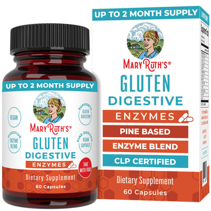 MaryRuth’s Gluten Digestive Enzymes | Up to 2 Month Supply | Proprietary Enzyme Blend | Vegan Pine-Based Capsules | Non-GMO | 60 Count MARYRUTH'SBuy Supplements Australia