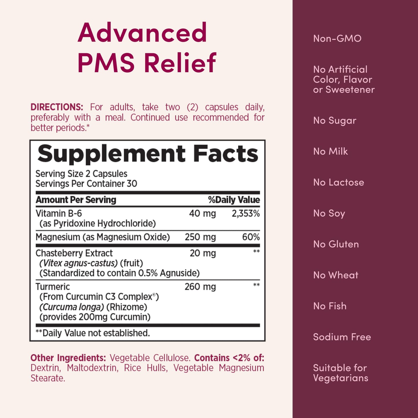 Nature’s Bounty Optimal Solutions Advanced PMS Relief for Menstrual Cycle Support, PMS Support Supplement for Women, Bloating Relief – Chasteberry, Hormone-Free, 60 Vegetarian Capsules Nature's BountyBuy Supplements Australia