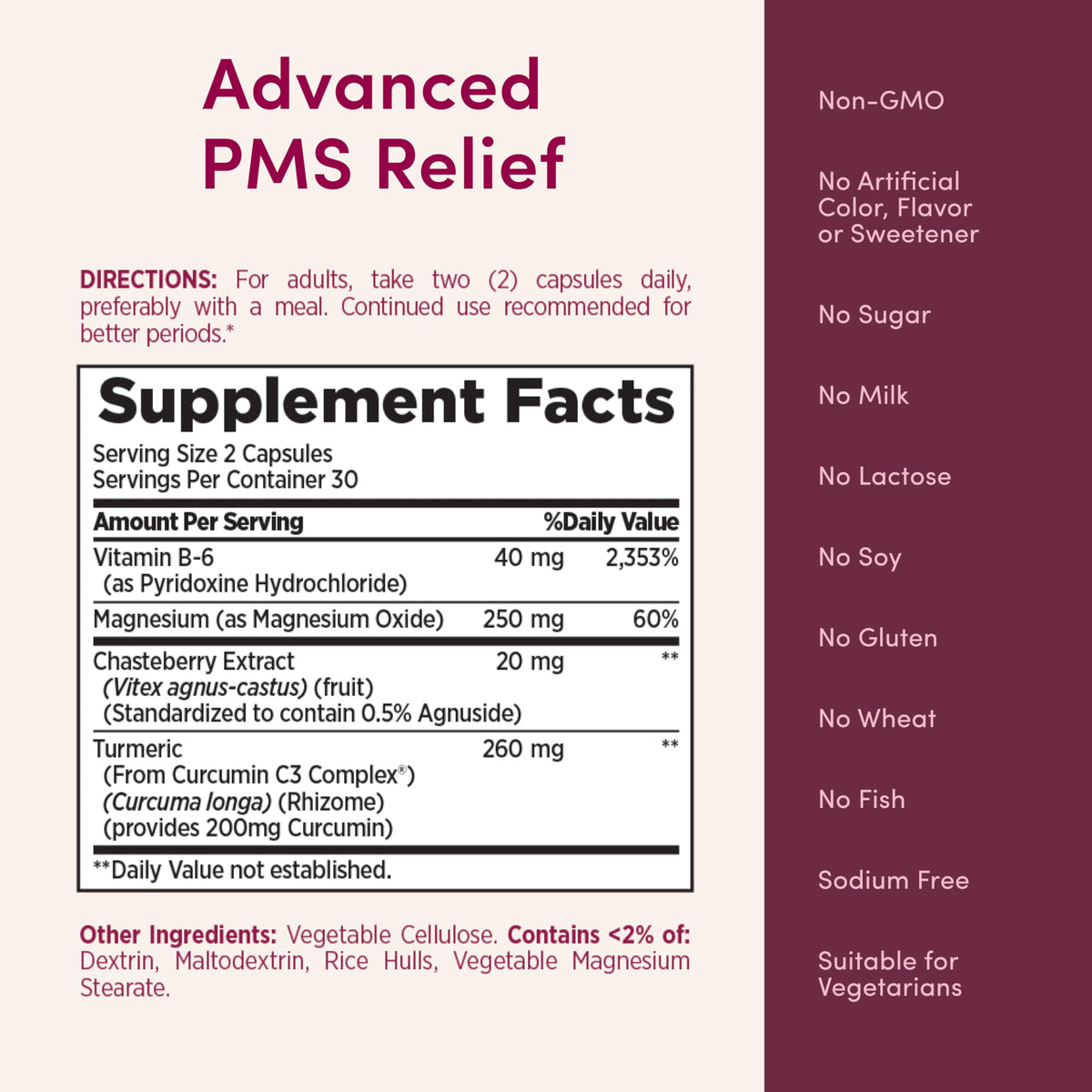 Nature’s Bounty Optimal Solutions Advanced PMS Relief for Menstrual Cycle Support, PMS Support Supplement for Women, Bloating Relief – Chasteberry, Hormone-Free, 60 Vegetarian Capsules Nature's BountyBuy Supplements Australia