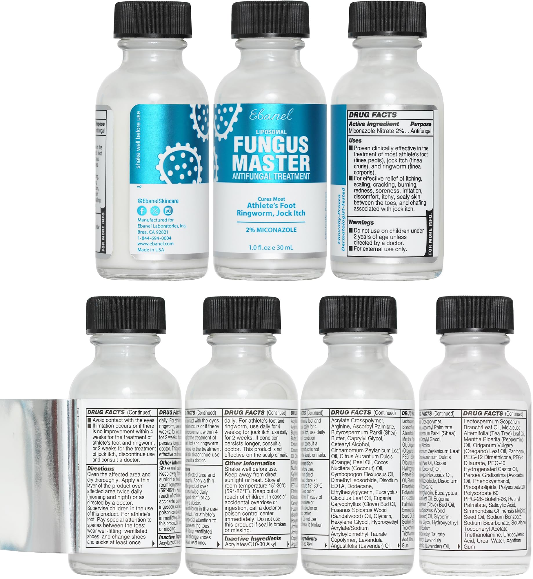 Ebanel Bundle of 40% Urea Cream 4.6 Oz, and Fungus Treatment 1 Oz Ebanel buy supplements Au