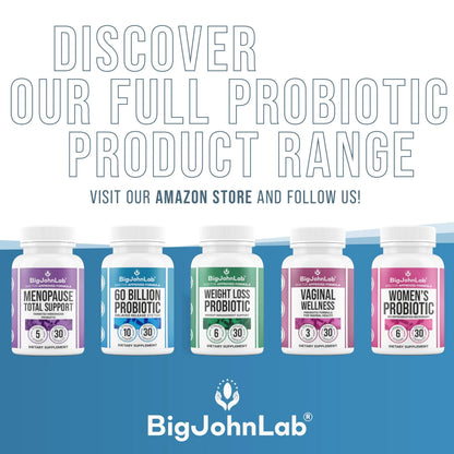 BIGJOHNLAB® - Probiotics for Weight Management & Bloating - 6 Probiotic Strains - Prebiotics - Key Ingredient Cayenne & Green Tea - Supports Gut Health - Weight Management for Women & Men - 30 CT BIGJOHNLABBuy Supplements Australia