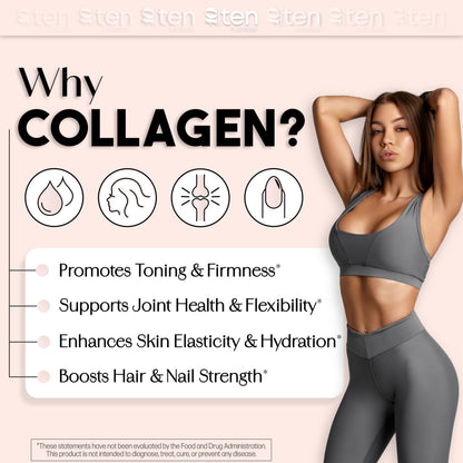 New - Creatine + Collagen for Women – Supports Lean Muscle Growth & Development, Booty Gain, Energy & Recovery – 5g Creatine Monohydrate Plus 5000mg Collagen Peptides Combo – Unflavored, 30 Servings 10Ten NutritionBuy Supplements Australia