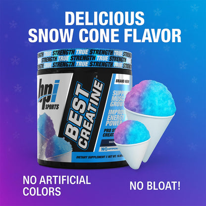 BPI Sports Best Creatine - Creatine Monohydrate Powder for Men & Women, Himalayan Salt - Strength, Pump, Endurance, Muscle Growth, Muscle Definition - No Bloat - Snow Cone - 50 servings - 10.58 Oz BPI SportsBuy Supplements Australia