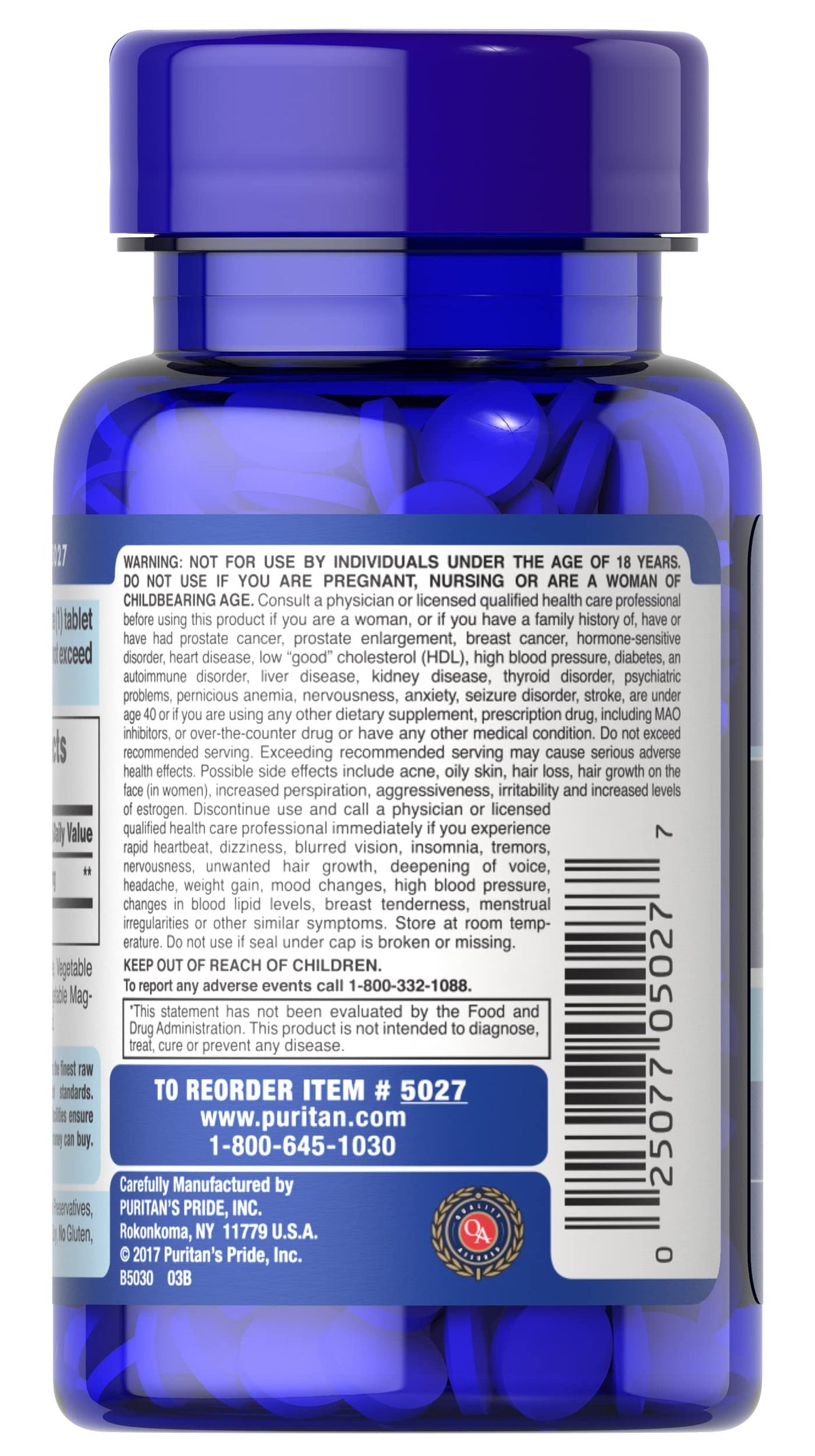 Puritan's Pride DHEA 50Mg, May Promote Sugar Metabolism, 100 Count Puritan's PrideBuy Supplements Australia
