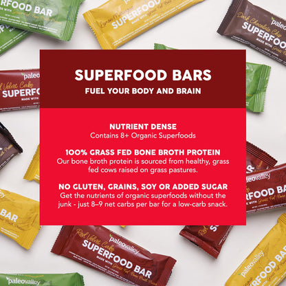 Paleovalley Superfood Bars – Red Velvet– 10 Pack – 9g Protein per Bar – Gluten-Free, Grain-Free, Paleo, Non-GMO – On-the-Go Snack PaleovalleyBuy Supplements Australia