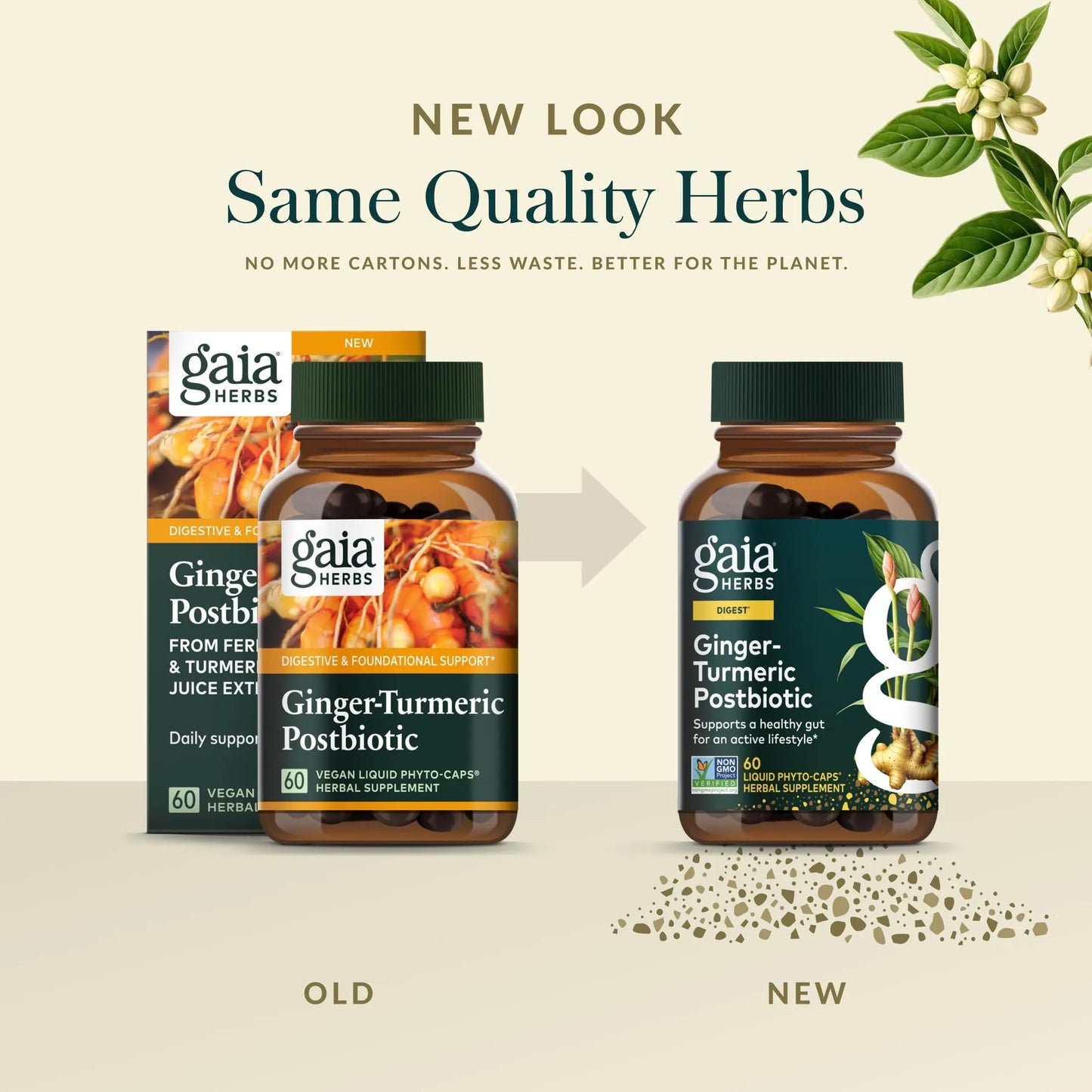 Gaia Herbs Ginger-Turmeric Postbiotic - Healthy Gut Support* - 60 Vegan Liquid Phyto-Caps (30 Servings) Gaia HerbsBuy Supplements Australia