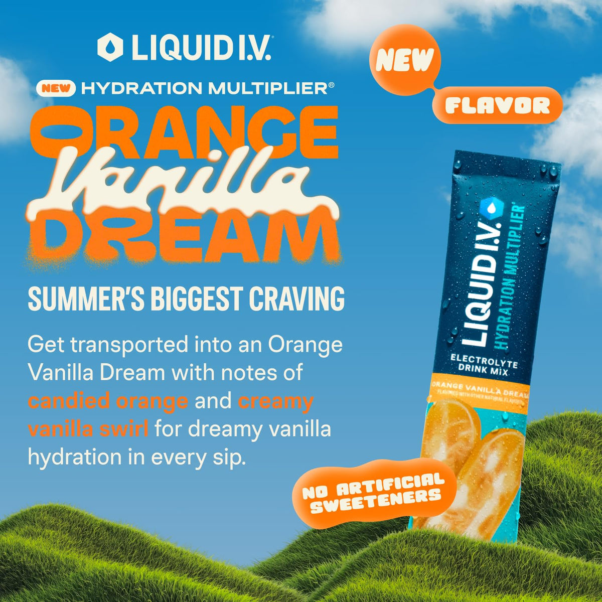 Liquid I.V.® Hydration Multiplier - Orange Vanilla Dream | Electrolyte Powder Drink Mix | 1 Pack (16 Servings) Liquid I.V.Buy Supplements Australia