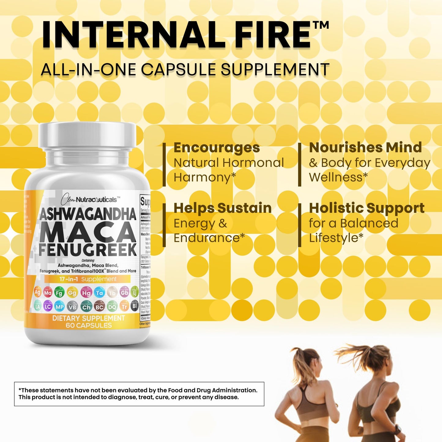 Clean Nutraceuticals Ashwagandha Maca Root Fenugreek Supplement with Tongkat Ali Ginseng - Assists with Stress, Mood & Thyroid - Ashwagandha Capsules Fenugreek Caps - 1 Pack Clean NutraceuticalsBuy Supplements Australia