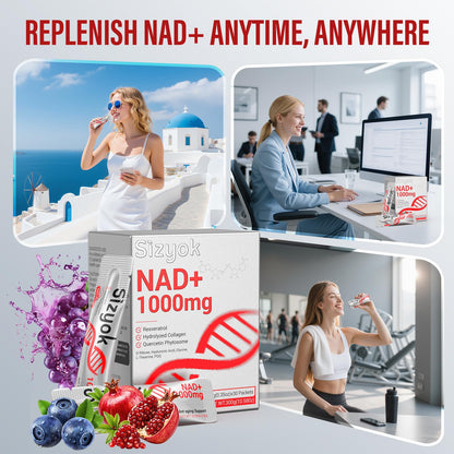 NAD+ Supplement 1000mg Liquid - High Absorption NAD+ with Trans Resveratrol 2000mg, Collagen & Hyaluronic Acid, Anti-Aging Energy Support for Women, Cellular Health & Longevity Boost SizyokBuy Supplements Australia