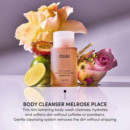 OUAI Body Cleanser Travel Size, Melrose Place - Foaming Body Wash with Jojoba Oil & Rosehip Oil to Hydrate, Balance & Soften Skin - Paraben, Phthalate, Sulfate Free Skin Care Products (3 Fl Oz) OUAIBuy Supplements Australia