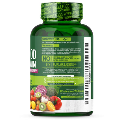 Wholesome Wellness Whole Food Multivitamin for Women - Natural Multi Vitamins, Minerals, Organic Extracts - 120 Tablets Wholesome WellnessBuy Supplements Australia