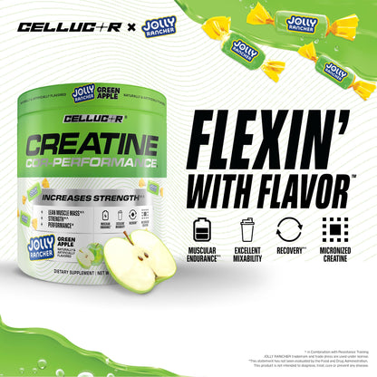 Cellucor Creatine Powder, Jolly Rancher Green Apple - Increases Strength, Lean Muscle Mass & Endurance, Micronized Creatine for Fast Absorption,