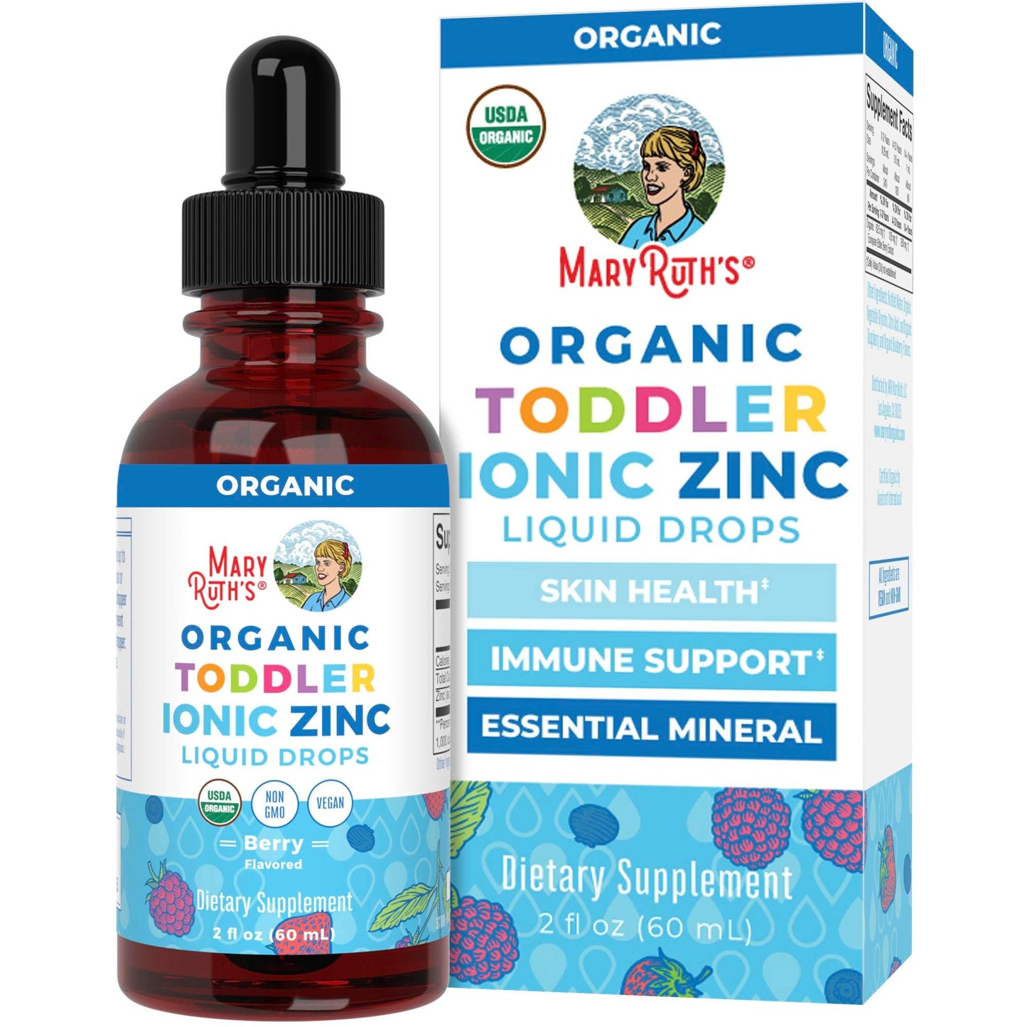 MaryRuth Organics USDA Toddler Liquid Drops | Zinc Sulfate | Immune Support Supplement| Skin Health | Vegan | Formulated for Ages 1-3 | Delicious Berry Flavor | 1 Month Supply | 2 Fl Oz MARYRUTH'SBuy Supplements Australia