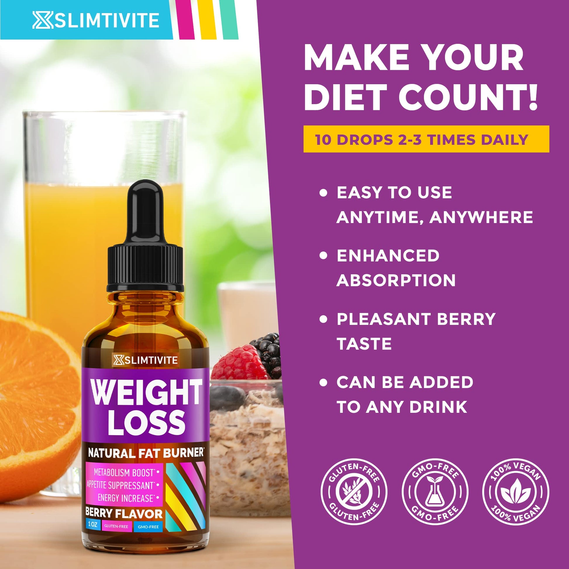 Slimtivite Weight Loss Drops - Diet Fat Effective Appetite Suppressant & Metabolism A.VogelBuy Supplements Australia