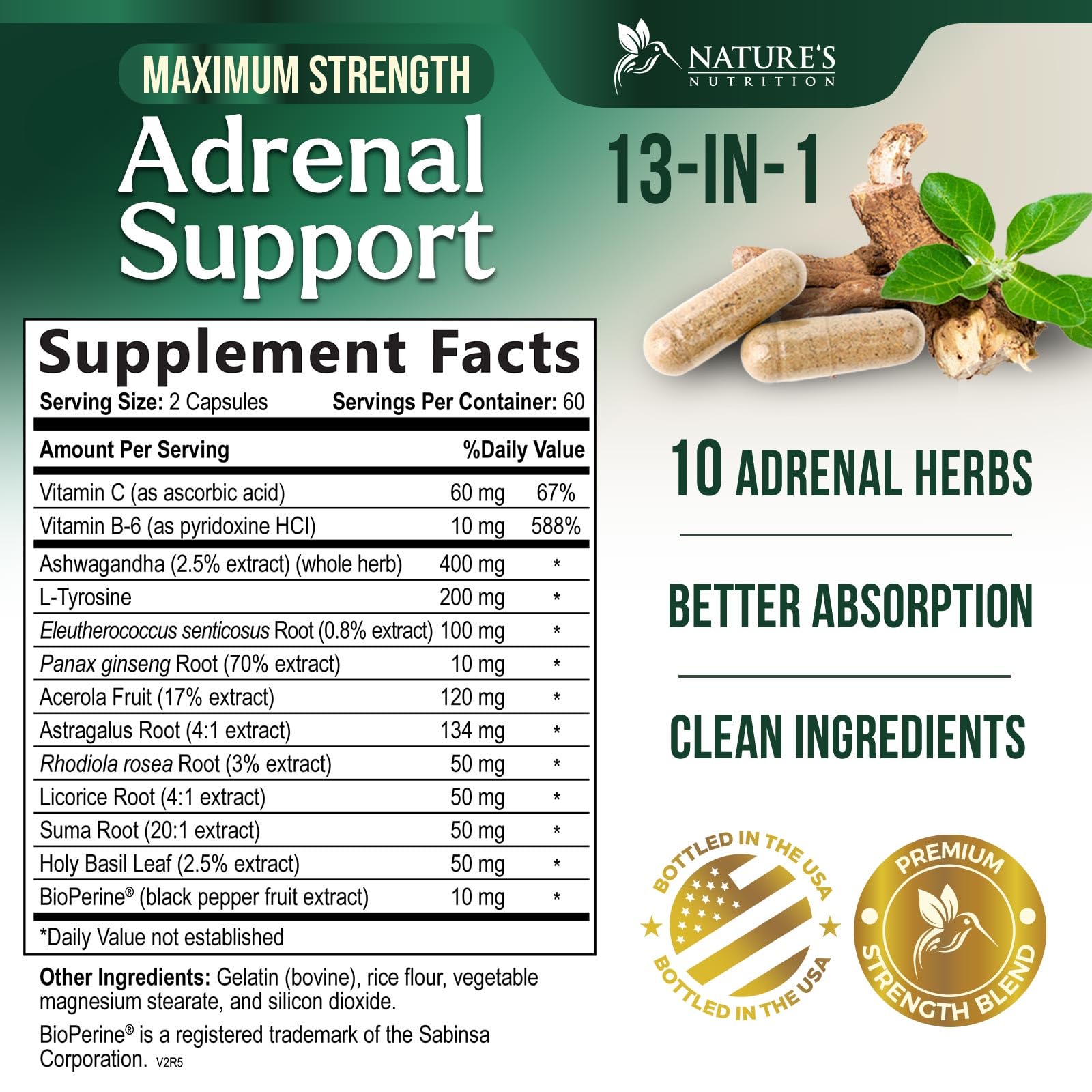 Nature's Nutrition Adrenal Support Supplements Cortex Complex, Best Energy Supplement, Supports Health & Energy Levels, Daily Ashwagandha for Women & Men, Supports Immune System, 120 Capsules Nature's NutritionBuy Supplements Australia