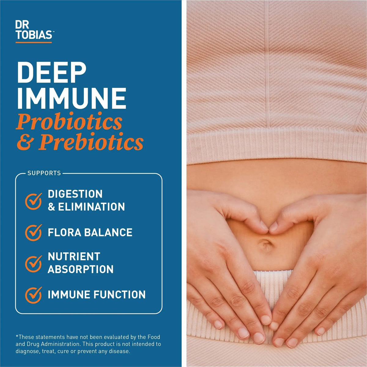 Dr. Tobias Deep Immune Probiotics & Prebiotics - Dual Action Digestion & Immune Support with PreforPro Prebiotics & Spore Forming Probiotics for Women & Men - 120 Capsules (60 Servings) Dr. TobiasBuy Supplements Australia