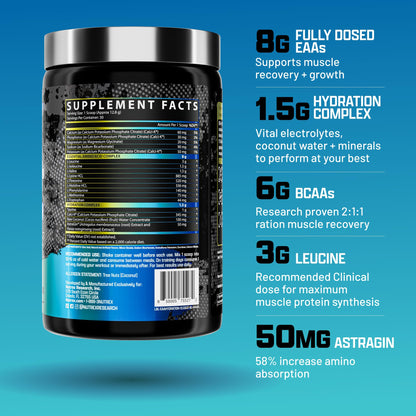 Nutrex Research EAA Hydration | EAAs + BCAA Powder | Muscle Recovery, Strength, Muscle Building, Endurance | 8G Essential Amino Acids + Electrolytes | Blueberry Lemonade 30 Servings Nutrex Research buy supplements Au