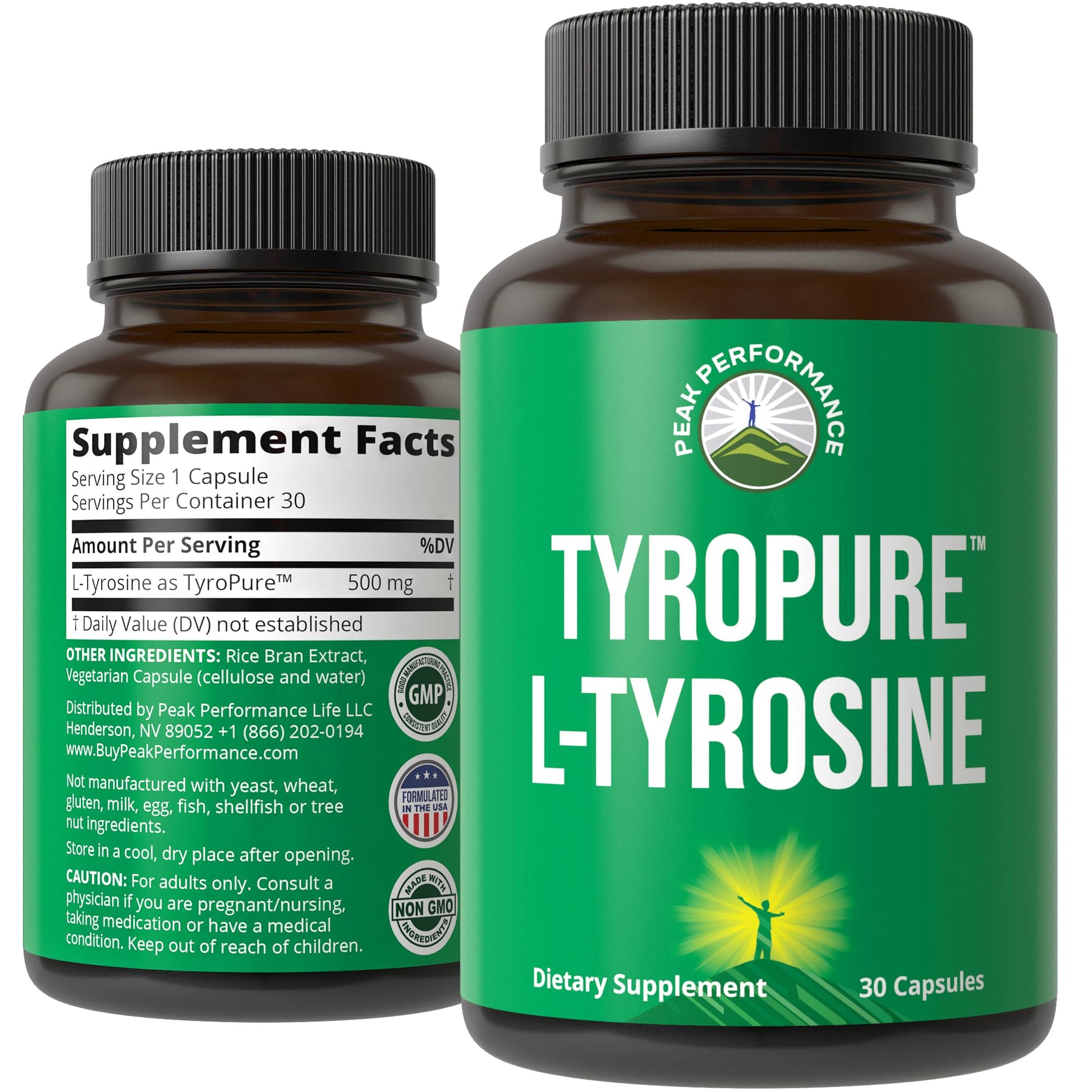 TyroPure L Tyrosine Supplement. More Bioavailable, Cleaner Version of L-Tyrosine. Vegan, Naturally Fermented 500mg Capsules for Mental Clarity, Dopamine. Mood Support for Women and Men Peak PerformanceBuy Supplements Australia