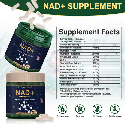 Vikaywoo NAD Supplement 1585 Mg -True NAD & Resveratrol, NMN Alternative Liposomal NAD+ for Women & Men, Support Cellular Health, Stamina & Healthy Aging - 120 Capsules VikaywooBuy Supplements Australia