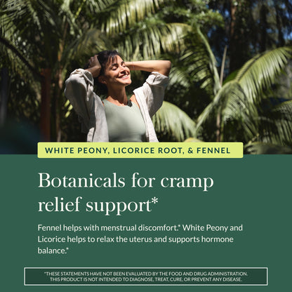 Gaia Herbs Cramp Relief - Herbal Supplement for Period Cramp Relief* - Made with Fennel Seed, Licorice Root & More - 60 Vegan Liquid Phyto-Caps (60 Servings) Gaia HerbsBuy Supplements Australia