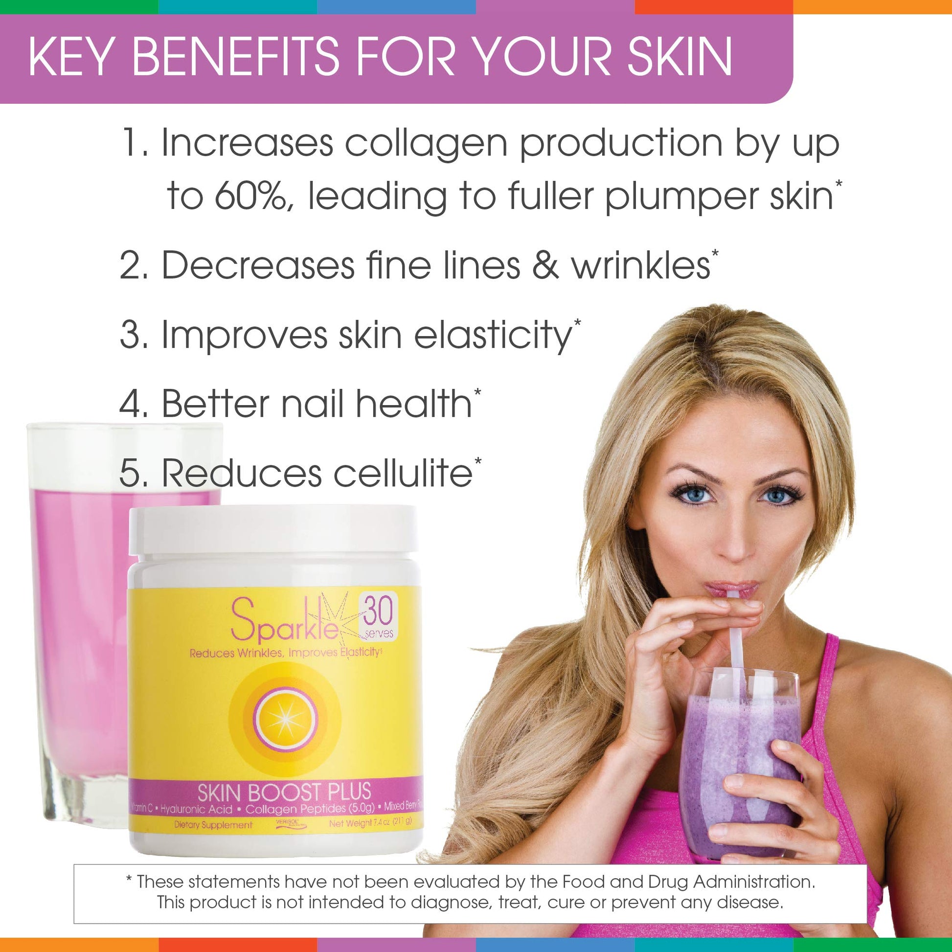 Hydrolyzed Collagen Powder - Sparkle Skin Boost Plus (Tropical Coconut Pineapple) Sparkle CollagenBuy Supplements Australia